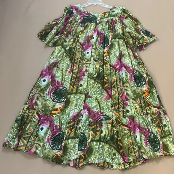 Go Softly Women's Patio Dress Pockets House Muu Muu Boho Large Tribal Pullover - Picture 7 of 9